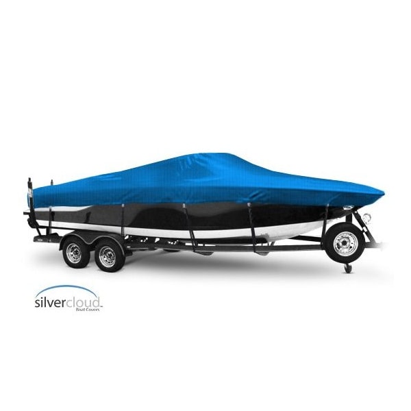 Eevelle Boat Cover FISH & SKI Walk Thru Windshield, Outboard Fits 23ft 6in L up to 96in W Royal SCVNWT2396B-RYL - main